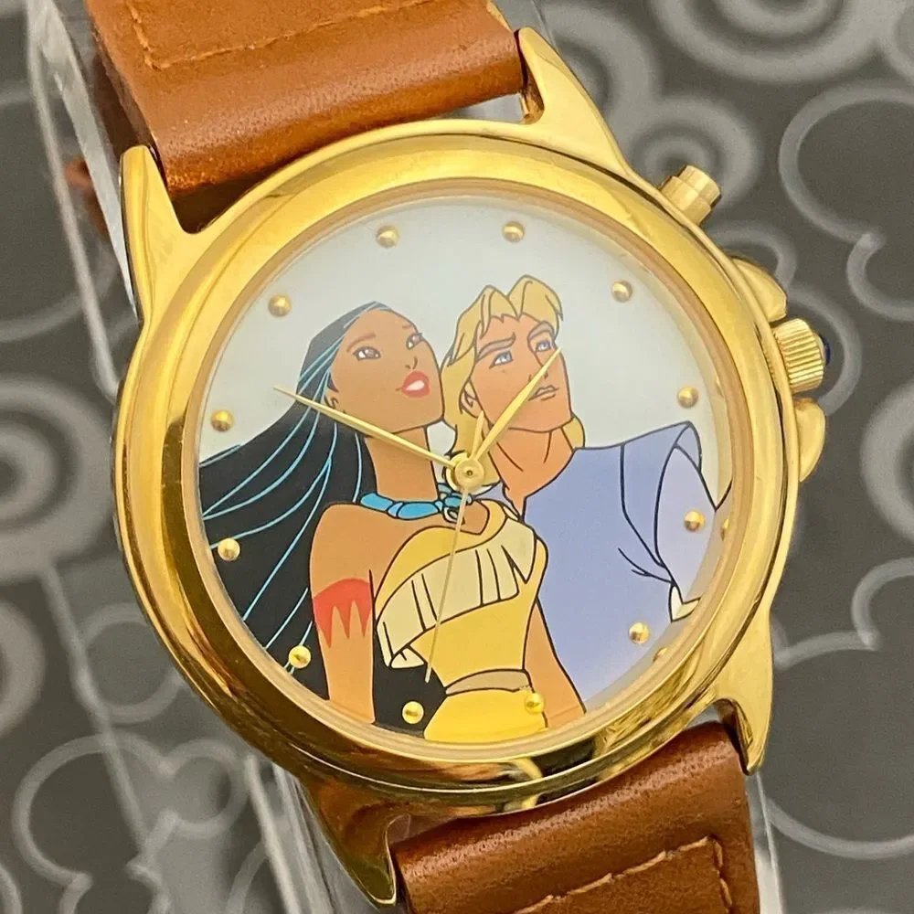Vintage Disney Pocahontas Musical Swiss Quartz Watch Plays “Colors of the Wind” - Picture 4 of 16